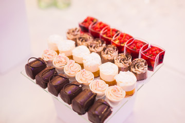 Buffet with a variety of delicious sweets, food ideas, celebration