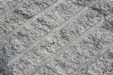 Paving slabs of concrete on the street harvested for laying trac