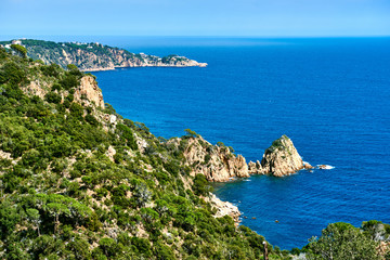 Rocky seaside of Cala Salionc. Spain