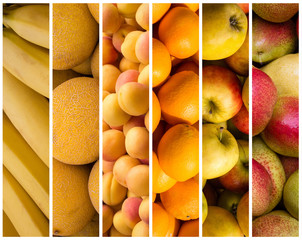 fruit collage - food background