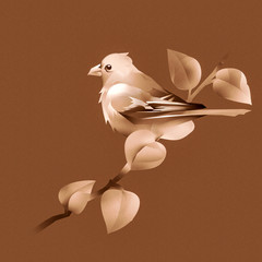 bird on a brown background