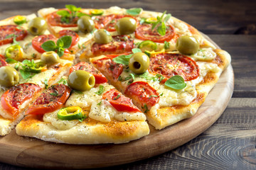 Homemade vegetable pizza