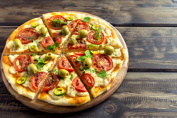 Homemade vegetable pizza
