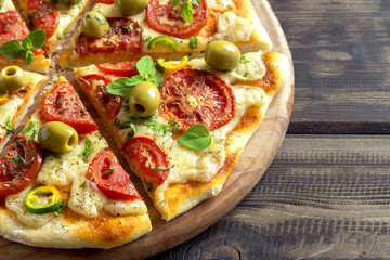 Homemade vegetable pizza