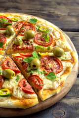 Homemade vegetable pizza