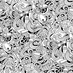 Cartoon hand-drawn doodles on the subject of Design seamless pattern