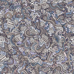 Cartoon vector doodles hand drawn town © balabolka