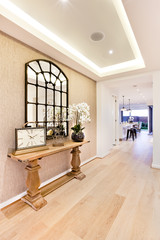 Wooden floor hallway and traditional items  of a house
