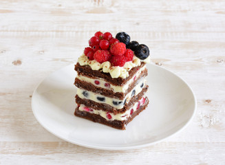 homemade cake with berries