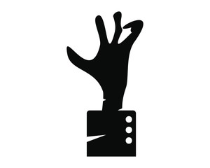 Zombie hand with four fingers icon