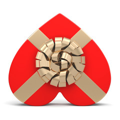 3D rendering Red heart box