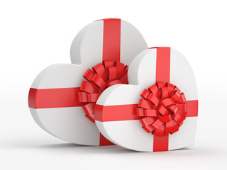 3D rendering White boxes heart