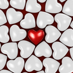 Naklejka na ściany i meble 3D rendering background of hearts