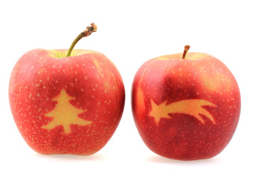 apples with christmas symbols