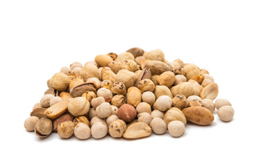 chickpeas, nuts, yellow peas