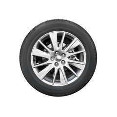 Modern suv car wheel, front view isolated