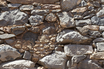 Wall from large stone textured basalt. Good background for wallpaper.