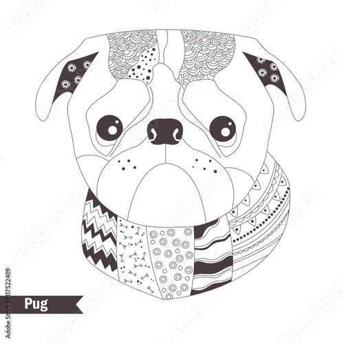 "Pug. Coloring book" Stock photo and royalty-free images on Fotolia.com