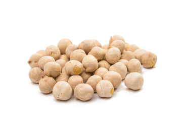 White chickpeas isolated
