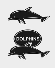 Dolphins set. Vector