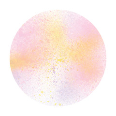 Pastel watercolor circle on white background