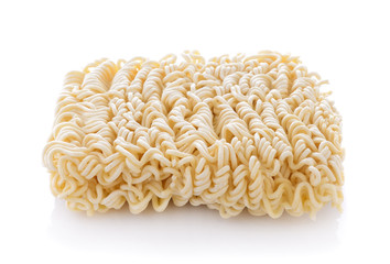 Instant noodles on white background