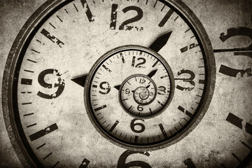 Fototapeta Twisted clock face. Time concept obraz
