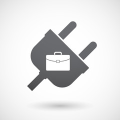 Isolated male plug with  a briefcase