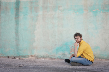 Man sitting on the ground
