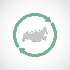 Isolated reuse icon with  a map of Russia