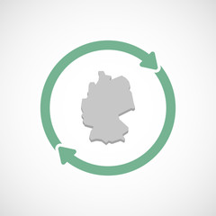 Isolated reuse icon with  a map of Germany