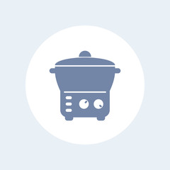 electric cooker icon isolated on white