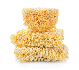 Instant noodles on white background