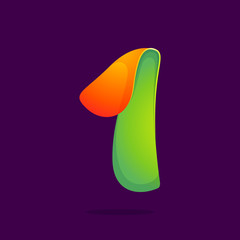 Number one logo in funny colorful style.