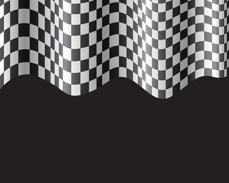 Checkered flag and black space design for race sport background vector illustration.