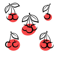 cherry set. Vector 