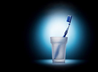 Toothbrush on a blue background