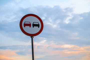 Traffic sign on a blue sky