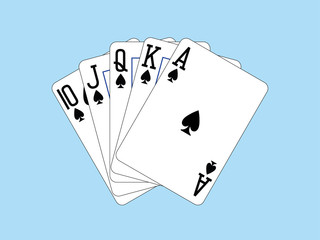 Playing Cards - Royal Flush of Spades