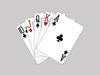 Playing Cards - Straight from Ten to Ace