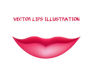 Smiling Lips. Woman's Mouth. Vector Illustration