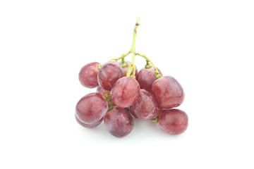 Ripe red grapes isolated on white background,close-up