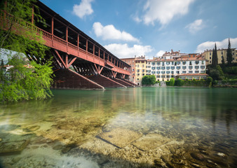 Bridge of the Alpini in Bassano del Grappa, Vicenza, Italy.