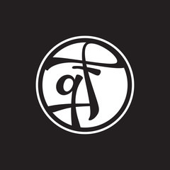 initial letter logo circle with ring white