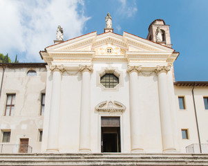 Fototapeta na wymiar Church of the Madonna del Carmine in Marostica, Italy.