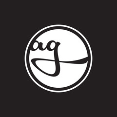 initial letter logo circle with ring white