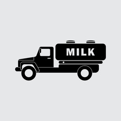 milk car vector silhouette. Simple icon