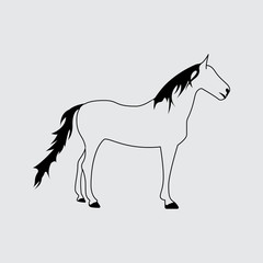 Fototapeta na wymiar Horse vector silhouette Simple icon