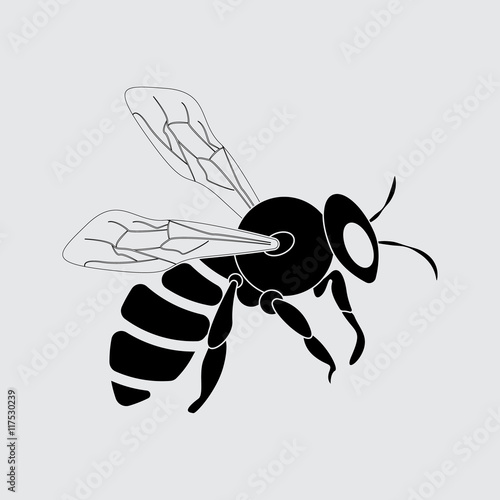 Download "bee vector silhouette simple icon" Stock image and ...