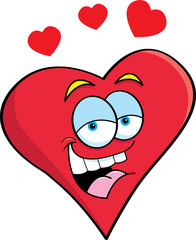 Cartoon illustration of a smiling heart